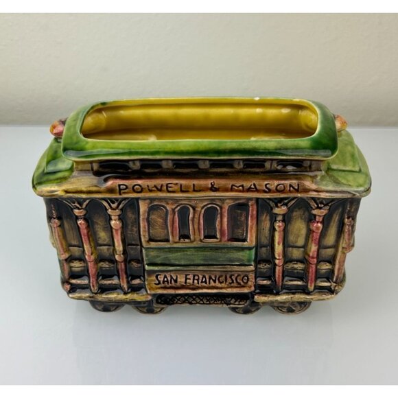 San Francisco E.F. Clements EFCCO Trolley Car Ceramic Pottery Planter Japan READ - Picture 2 of 16